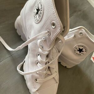 Chuck Taylor Converse white leather high tops